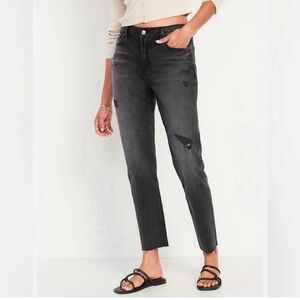 Old Navy Women's Charcoal Distressed Ankle Jeans